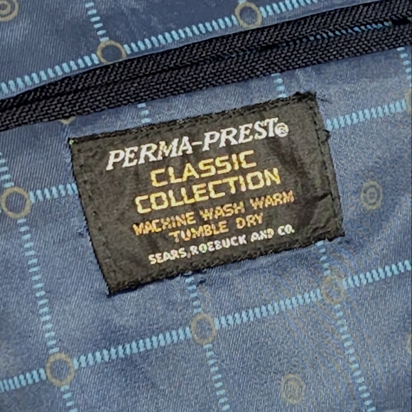 Vintage Navy Sears Perma-Prest Classic Collection Suit Coat - Picture 2 of 8